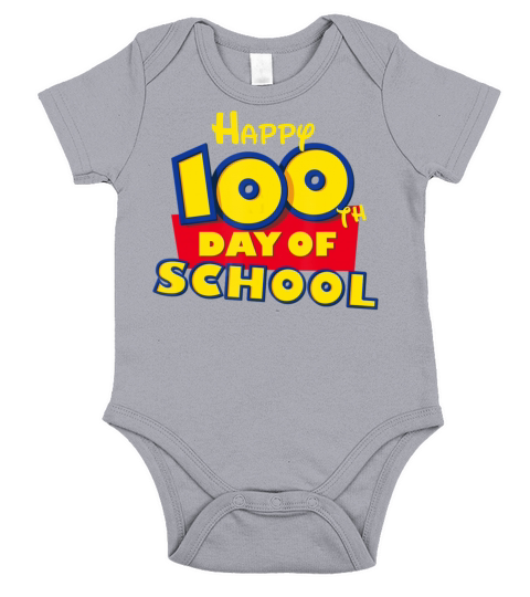 Happy 100th Day of School Toy Cartoon for Teacher Short Sleeve Baby One-Piece