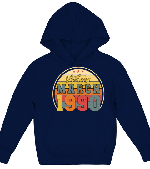 Vintage Funny March 1990 Kids Hoodie