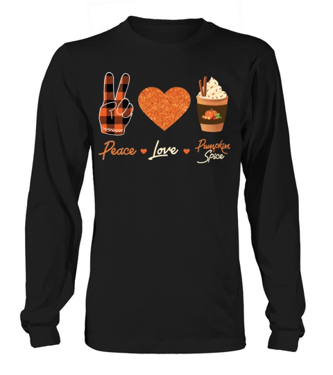 Peace Love Pumpkin Spice Fall Plaid Halloween Women's Long Sleeve