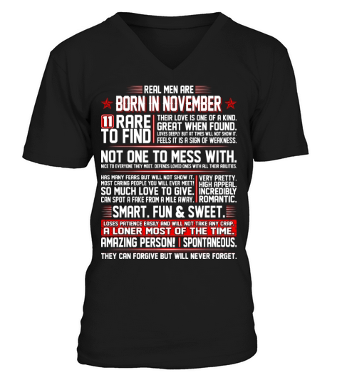 Real Men Are Born In November Birth Month Tshirt Men's V-Neck T-shirt