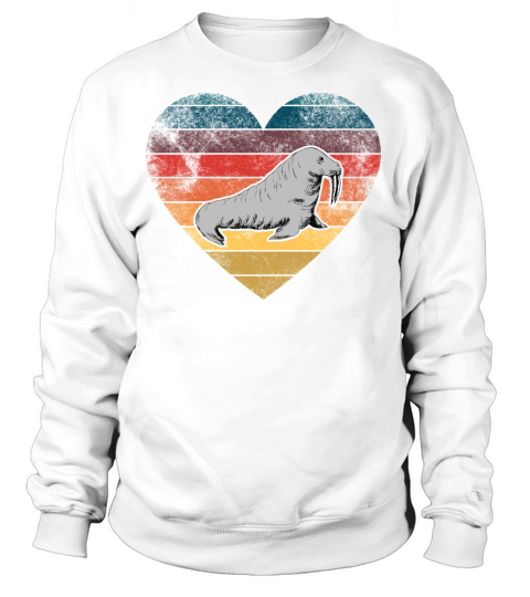 Funny Walrus Heart Retro Vintage Cool For Walrus Women's Sweatshirt