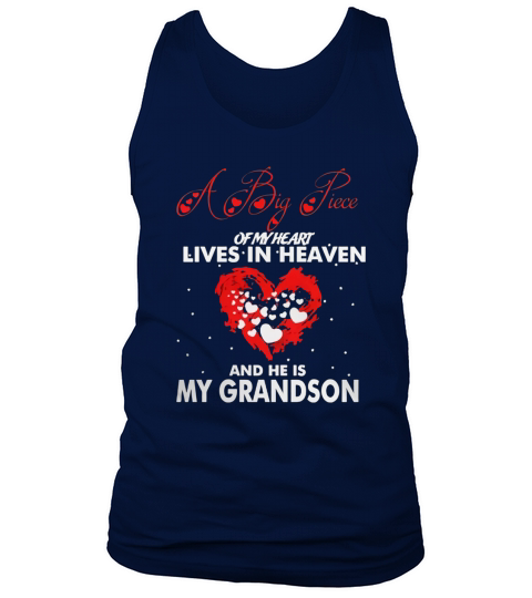 Big Piece Of My Heart Lives In Heaven My Grandson T-Shirt Tank Top Unisex