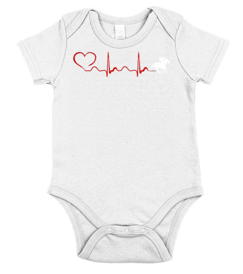 Horse Racing Heartbeat And Heart Short Sleeve Baby One-Piece