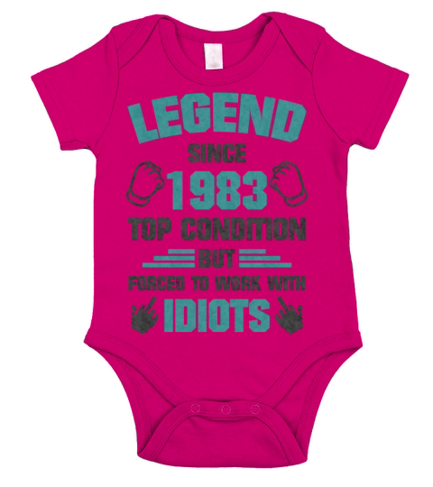 Legends Work Idiots Born 1983 Short Sleeve Baby One-Piece