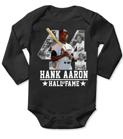 Hank Aaron Hall Of Fame Long Sleeve Baby One-Piece