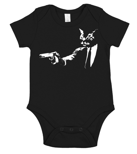 Grumpy Cat with a gun Short Sleeve Baby One-Piece