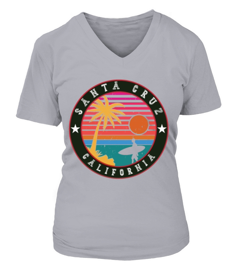Santa Cruz California Surfer Gift Idea Women's V-Neck T-shirt