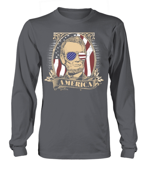 ABRAHAM Lincoln American Flag Shirt Women's Long Sleeve