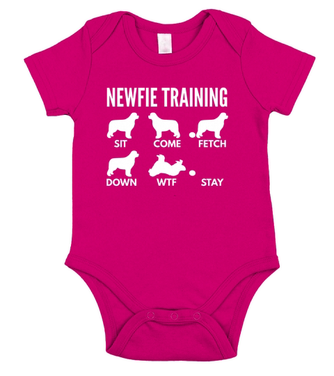 Newfie Training Newfoundland Dog Tricks shirt Short Sleeve Baby One-Piece