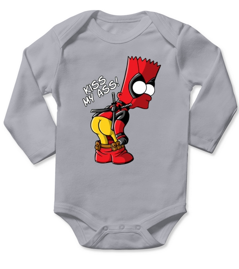 Bartpool Bart Simpson Kiss My Ass Classic Long Sleeve Baby One-Piece