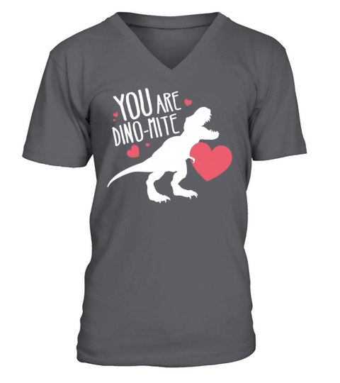 T-Rex Valentines Day Dinosaur Dynamite Dino Gift Men's V-Neck T-shirt