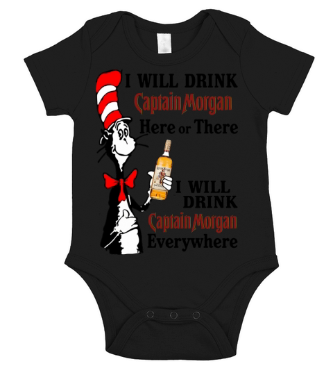 I will drink captain morgan here there everywhere Short Sleeve Baby One-Piece