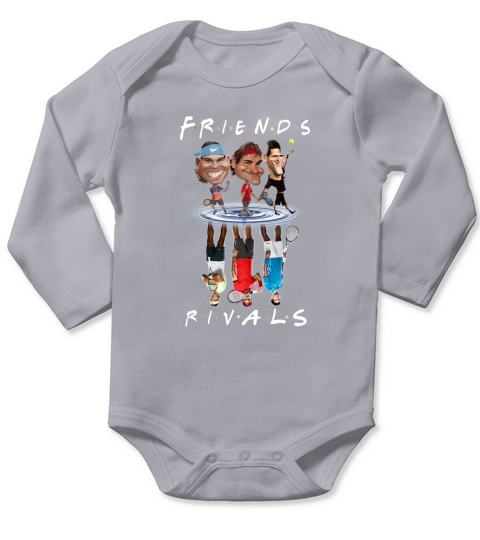 Novak Djokovic the big 3 Friends Long Sleeve Baby One-Piece