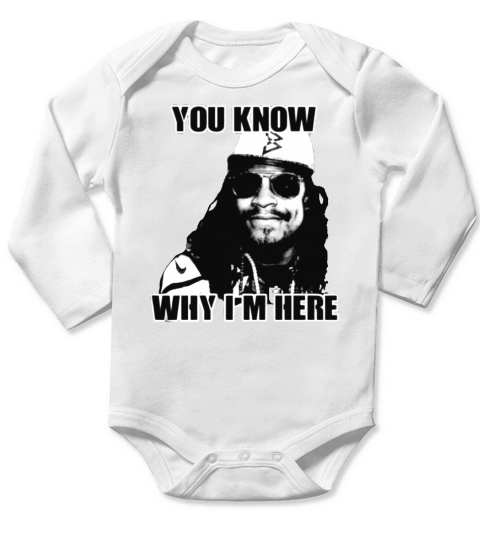 You Know Why Im here Marshawn lynch Football Interview Long Sleeve Baby One-Piece