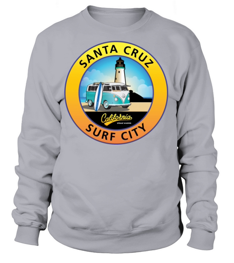 Santa Cruz California CA Light House with Van Women's Sweatshirt
