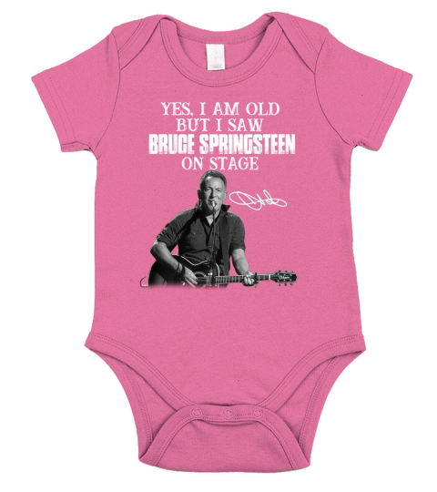 Yes I am old but I saw Bruce Springsteen on stage signature Short Sleeve Baby One-Piece