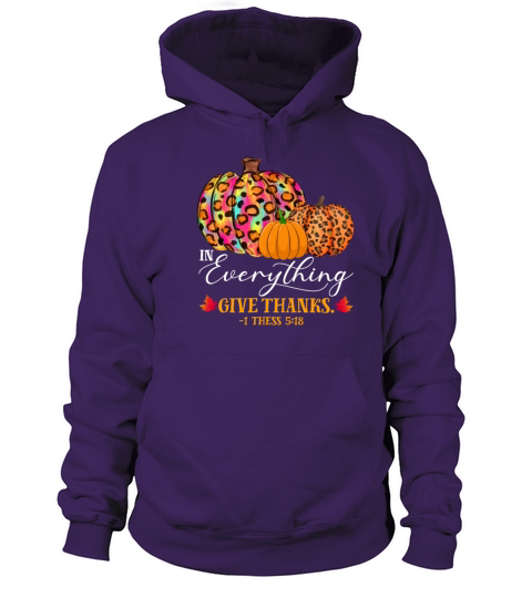 In Everything Give Thanksgiving Leopard Pumpkin Men's Hoodie