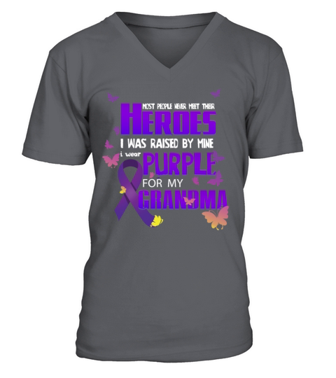 Hero Grandma Purple Pancreatic Cancer Awareness Men's V-Neck T-shirt