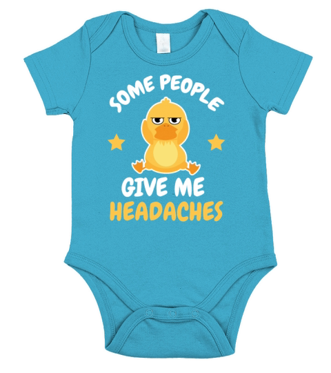 Headache Joke Migraine Parody Duck Short Sleeve Baby One-Piece