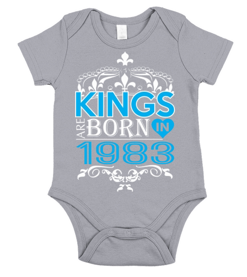 Kings Are Born In 1983 Happy Fathers Day Short Sleeve Baby One-Piece