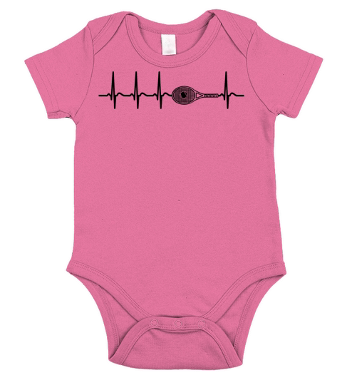 Cool Funny Heart Beating Tennis Player Racket Gift Short Sleeve Baby One-Piece
