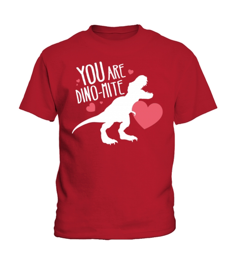 T-Rex Valentines Day Dinosaur Dynamite Dino Gift Kids T-Shirt