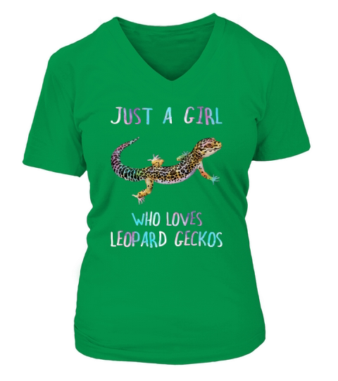 Cute Watercolor Lizard Just A Girl Who Loves Leopard Geckos V-neck T-Shirt Woman