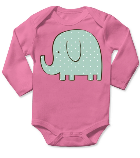 Baby Elephant Long Sleeve Baby One-Piece