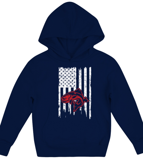Bass Flag Fishing Fisher Fisherman Gifts Kids Hoodie