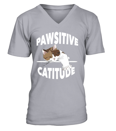 Pawsitive Catitude V-Neck T-shirt