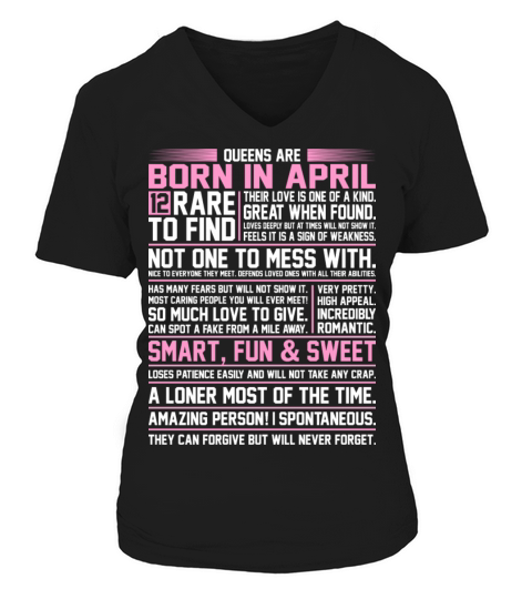 Queens Are Born In April Women's V-Neck T-shirt