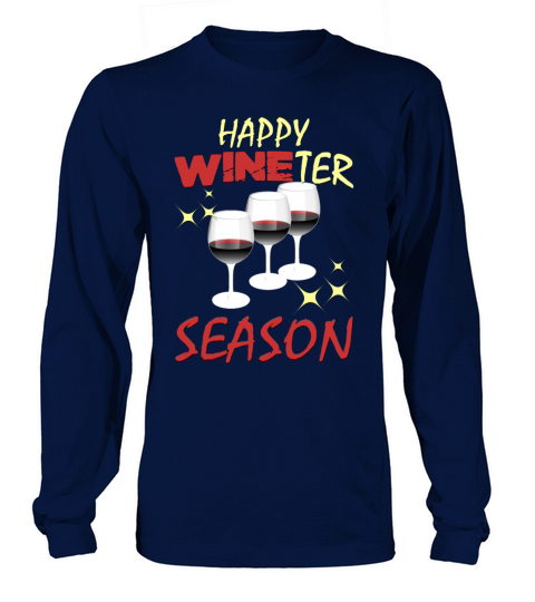 Happy Wineter Season - Funny Glass Of Wine Gift Id Men's Long Sleeve