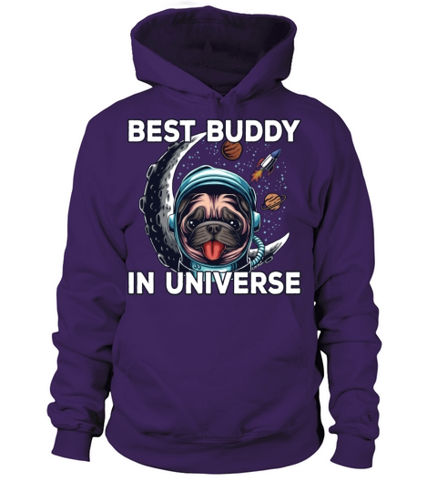 Outer Space Astronaut Pug Retro Design Women's Hoodie