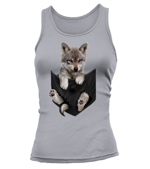 Adorable Brown Wolf Pocket Gifts Women's Tank Top