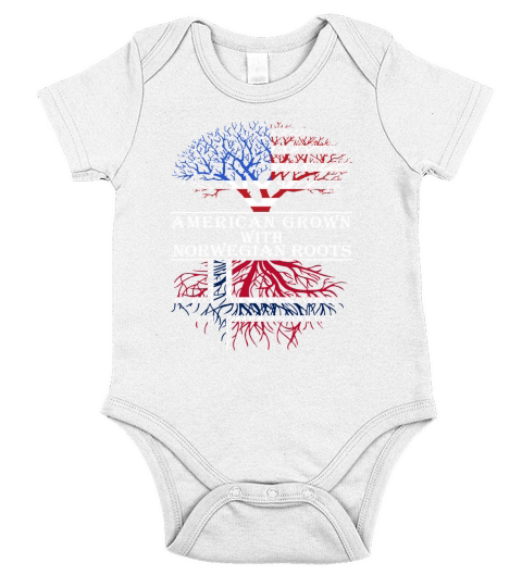 American Grown With Norwegian Roots Short Sleeve Baby One-Piece