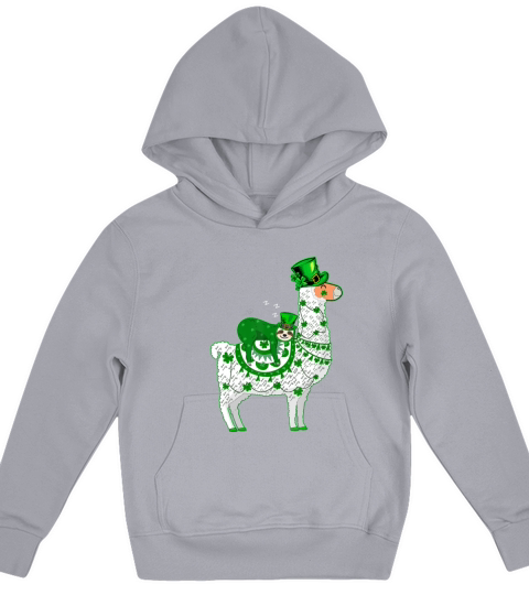 Lucky Leprechaun Sloth Riding Llama St Patricks Da Kids Hoodie