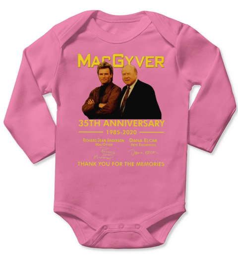 Macgyver 35th Anniversary 1985 2020 Thank You For The Memories Signatures shirt Long Sleeve Baby One-Piece