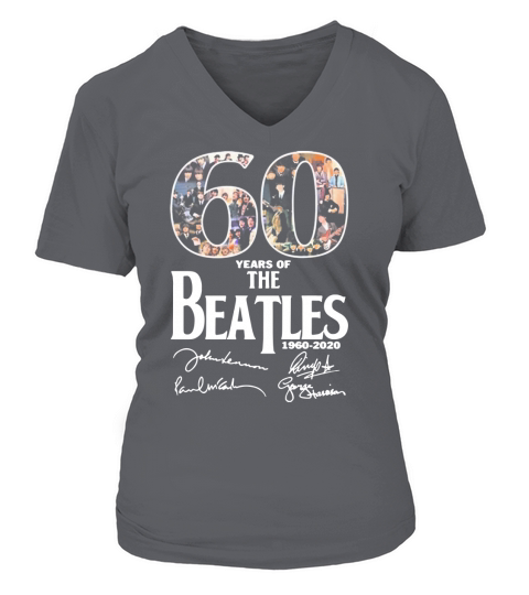 60 years of The Beatles 1960-2020 all signature V-neck T-Shirt Woman