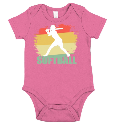Vintage Softball Tshirt Short Sleeve Baby One-Piece