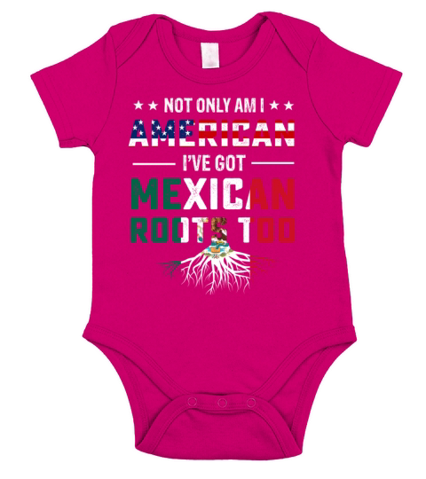 Mexican American roots flag T-shirt Short Sleeve Baby One-Piece