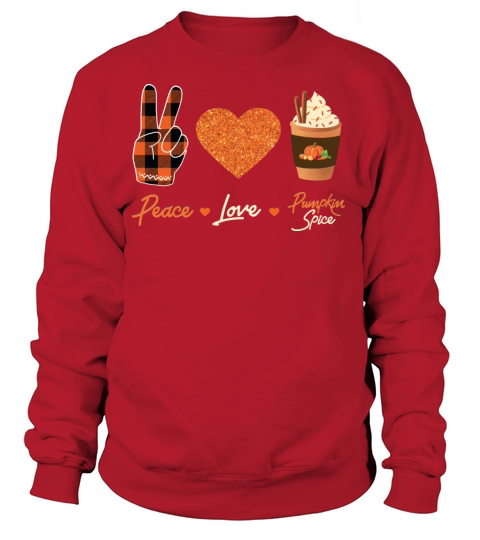 Peace Love Pumpkin Spice Fall Plaid Halloween Women's Sweatshirt
