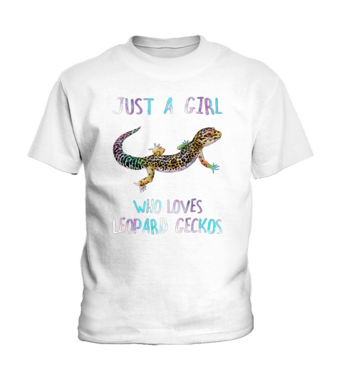 Cute Watercolor Lizard Just A Girl Who Loves Leopard Geckos Kids T-Shirt