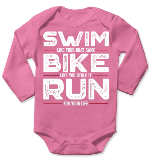 Triathlon Shirt Swim Bike Run Long Sleeve Baby One-Piece