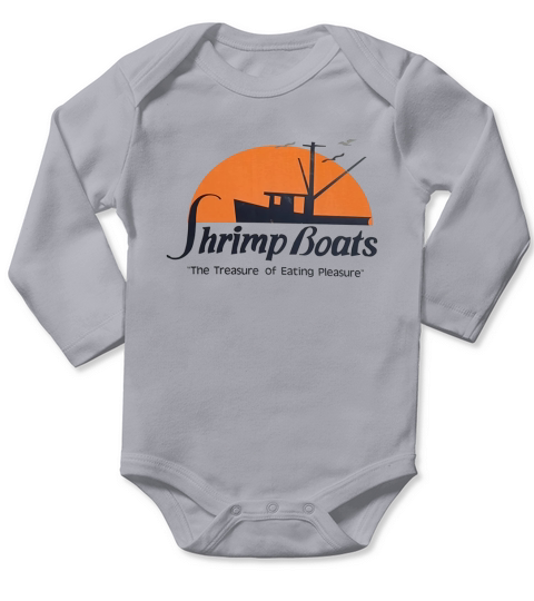 Shrimp Boats Seafood Vintage Durham North Carolina Long Sleeve Baby One-Piece