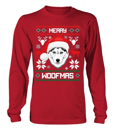 Huskey Merry Woofmas Women's Long Sleeve