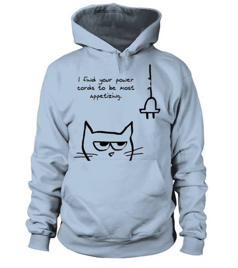 Angry Cat Loves to Chew Cords Women's Hoodie