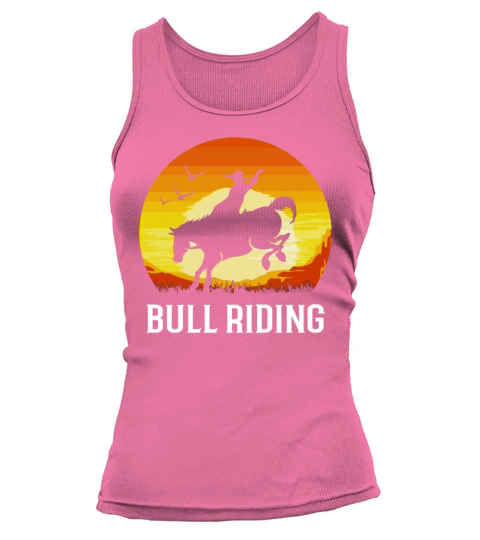 Vintage Sunset Bull Riding Retro Rodeo Women's Tank Top