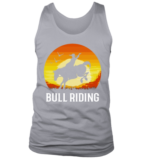 Vintage Sunset Bull Riding Retro Rodeo Men's Tank Top