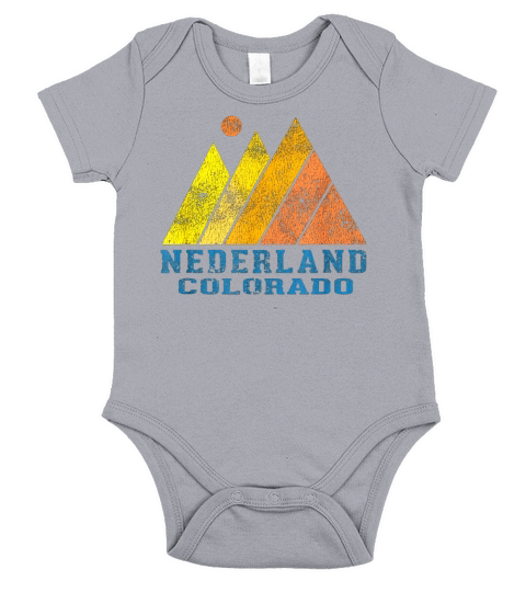 Vintage Nederland Colorado Mountain Sunset Retro T-Shirt Short Sleeve Baby One-Piece
