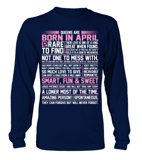 Queens Are Born In April Women's Long Sleeve